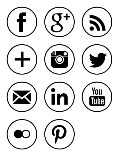 Free Social Media Icons Black Circle Rings 387x500 Free Social Media Icons Black Circle Rings