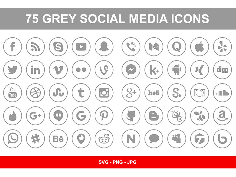 800x600 Gray Round Flat Social Media Icons