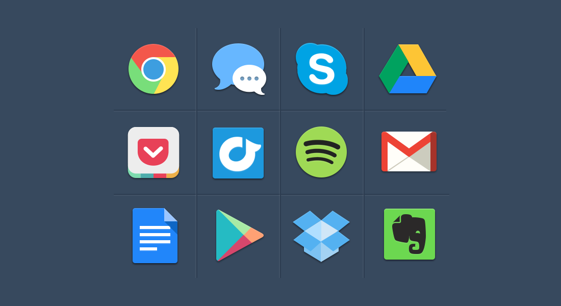 1100x600 Beautiful Free Flat Social Media Icons Sets