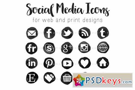 450x299 Social Media Icons Black Ink Round Free Download
