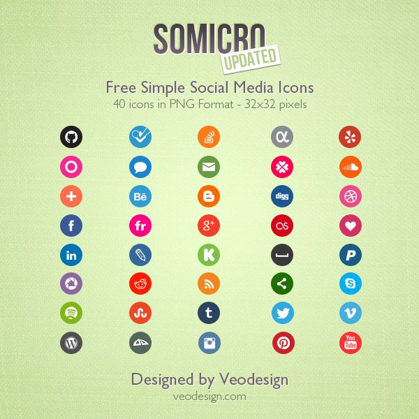 600x600 Somicro Free Social Media Icons