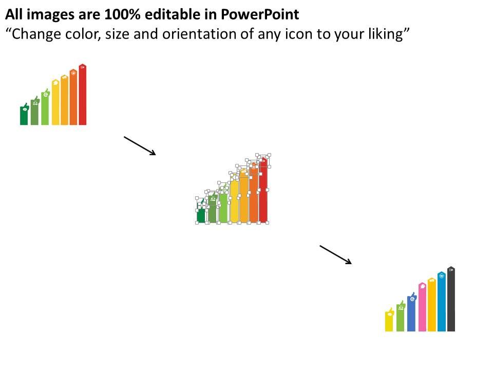 960x720 Social Media Icons Bar Graph Flat Powerpoint Design Presentation