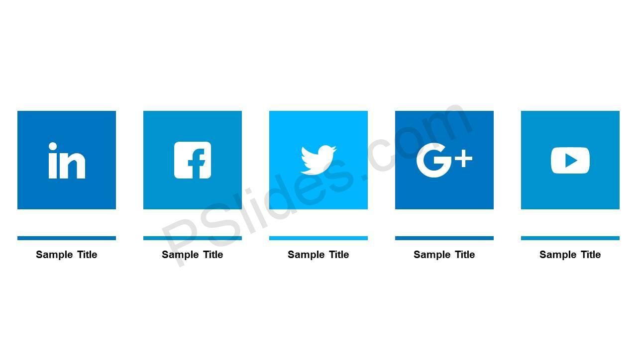 1280x720 Social Media Icons With Text Boxes Powerpoint Diagrams Social