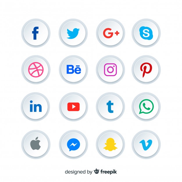 626x626 Free Rounded Social Media Icons Buttons Dxf Png
