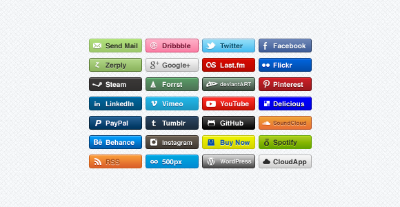 580x300 Pixel Perfect Free Social Media Icons