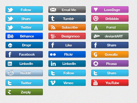 450x338 Sets Of Free Social Media Buttons And Icons