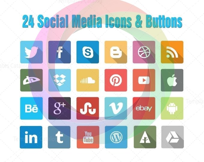 680x540 Social Media Icons Buttons