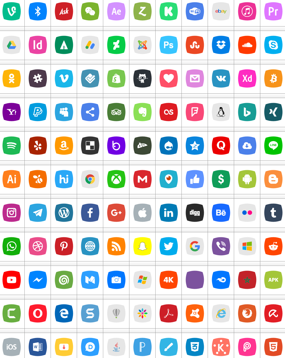 Download Font Icons Social Media Color 969x1216 Download Font Icons Social Media Color