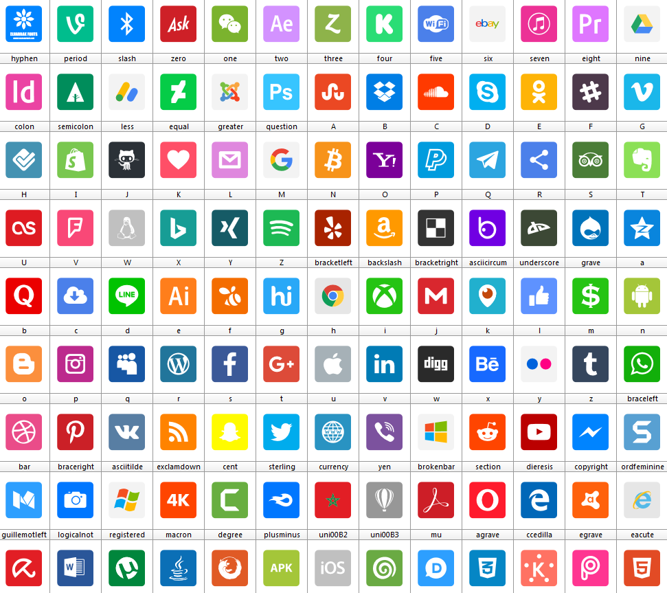 Download Font Social Media Color 971x863 Download Font Social Media Color