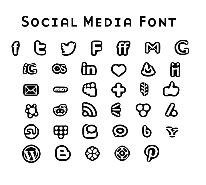 Social Media Icons Bold Font On Behance 720x648 Social Media Icons Bold Font On Behance