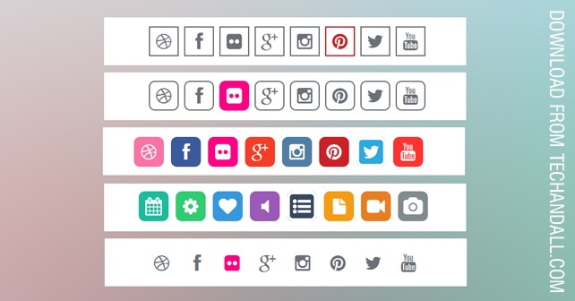 Css Social Media Icons Flat Color Icon Set Tech All 642x336 Css Social Media Icons Flat Color Icon Set Tech All