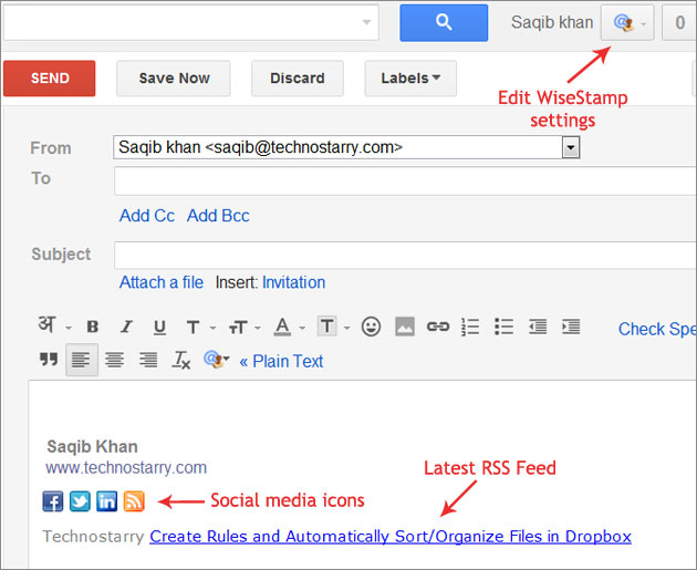 630x515 Add Social Media Icons, Apps And Rss Feed To Email Signature