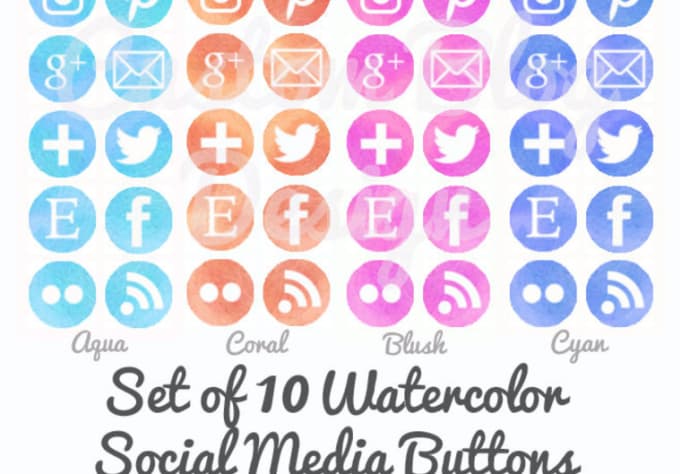 680x474 Design Cute, Color Coordinating Blog Or Website Social Media Icons