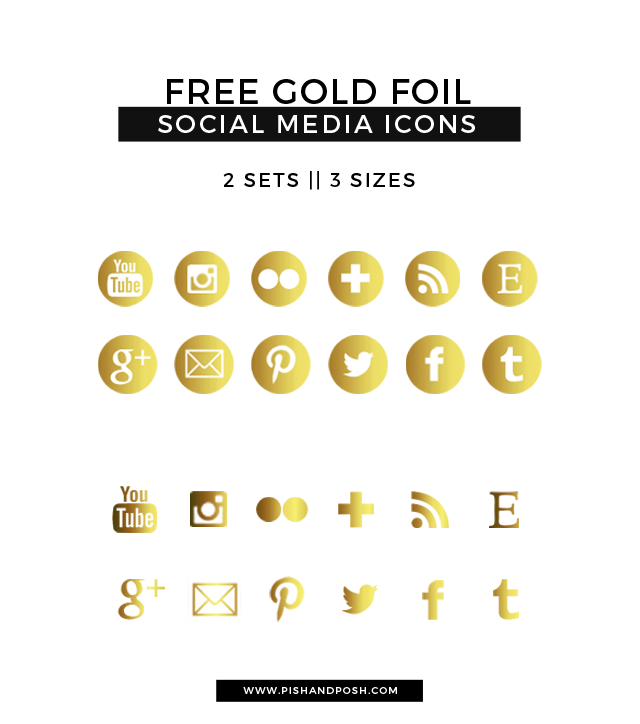 640x724 Free Gold Foil Social Media Icons Blogging Tips Social Media