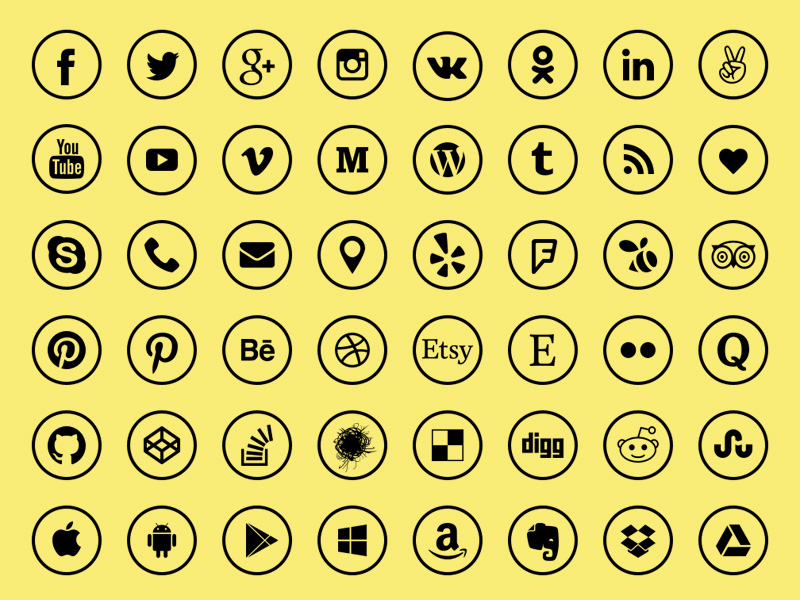 800x600 Social Media Icons Sketch Freebie