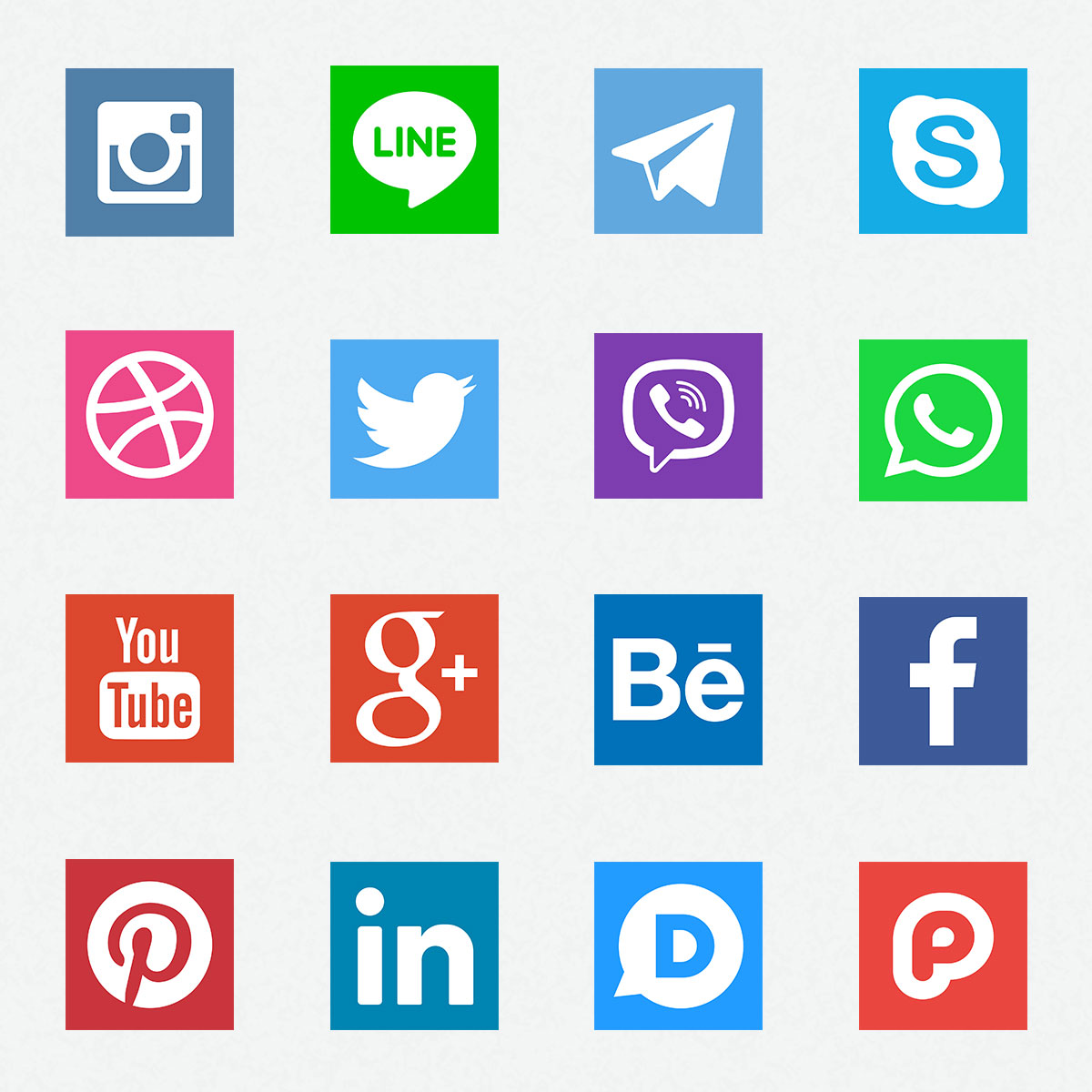 1200x1200 Square Social Media Icons Free Download