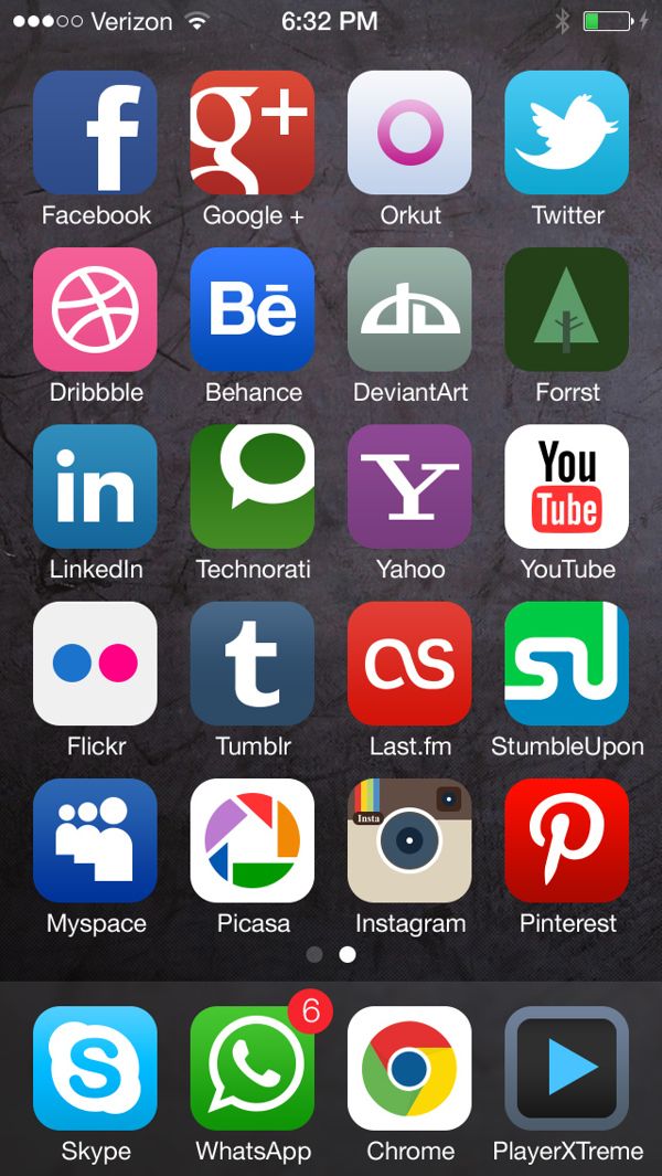 600x1065 Ios Style Icons Of Social Media Free