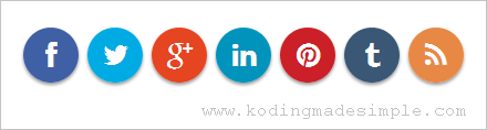 440x118 Create Round Social Media Icons Buttons Using Css