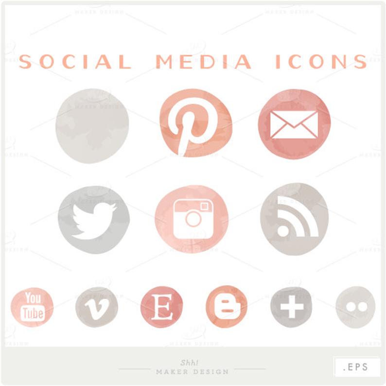 Coral Grey Ombre Vector Social Media Icon Etsy 794x794 Coral Grey Ombre Vector Social Media Icon Etsy