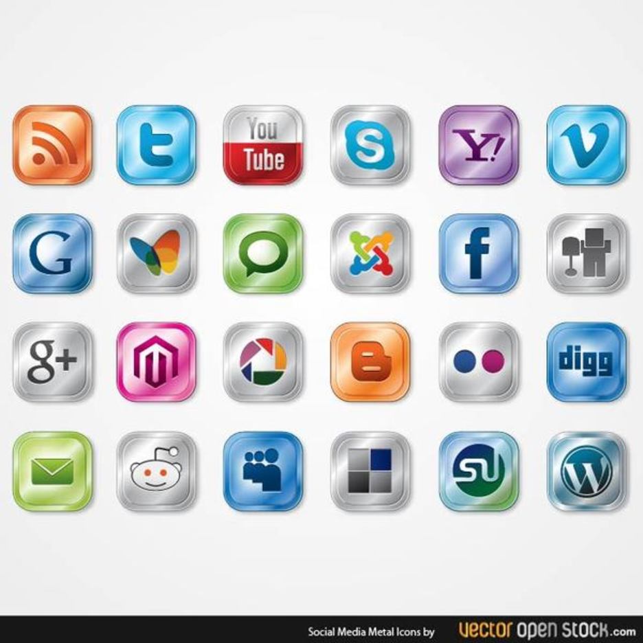 936x936 Free Vector Glossy Social Media Icon Pack Freevectors