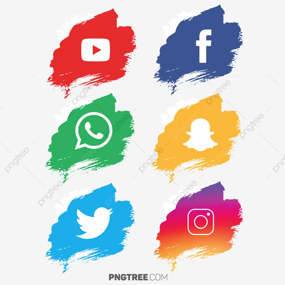 1200x1200 Social Media Icon Pack, Watercolor Social Media, Social Media