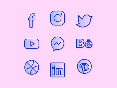 400x300 Social Media Icons Set