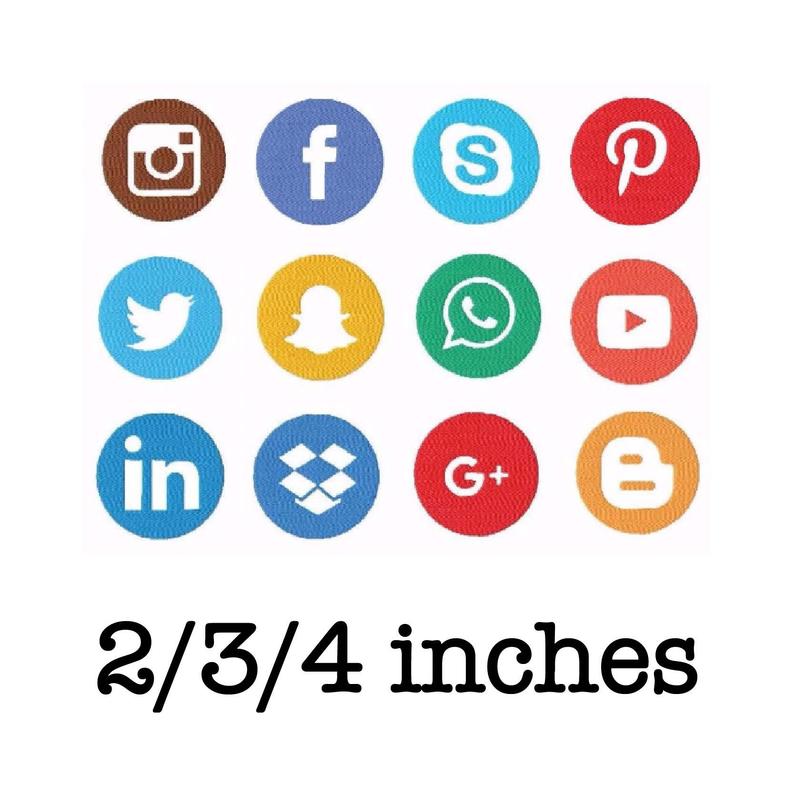 794x794 Social Media Icons Pack Machine Embroidery Design Inch Etsy