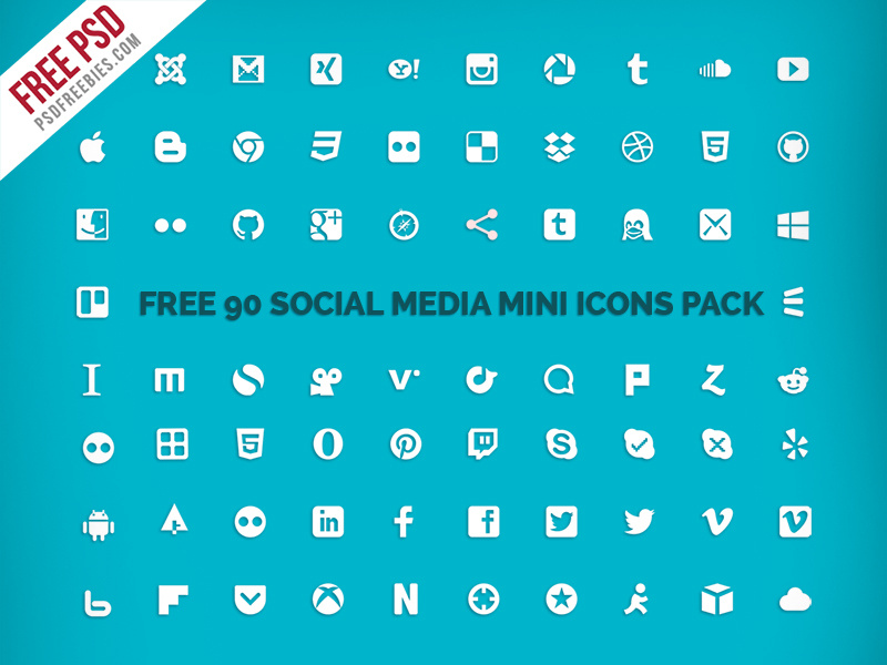 Free Social Media Mini Icons Pack 800x600 Free Social Media Mini Icons Pack