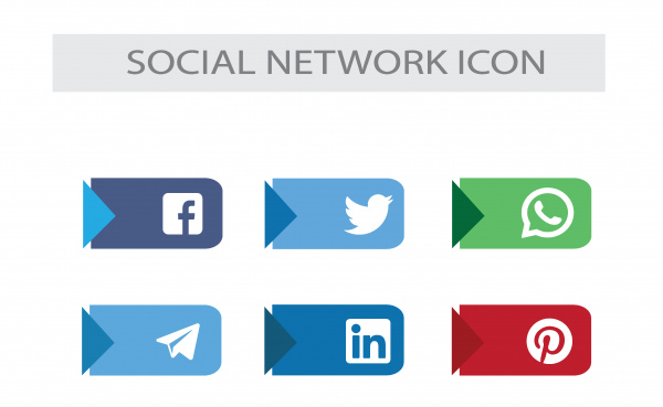 Social Media Icons Social Network Icons Pack Free Vector 600x369 Social Media Icons Social Network Icons Pack Free Vector