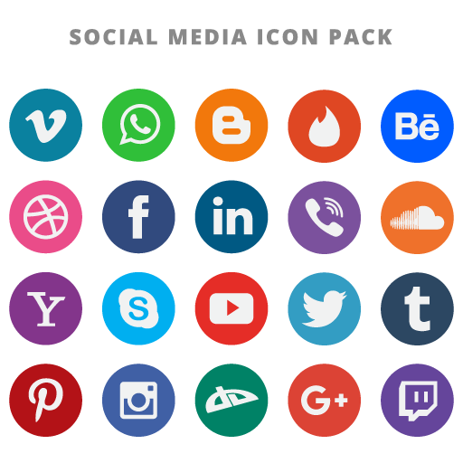 Flat Social Media Icons Logo Vector Free Download 512x512 Flat Social Media Icons Logo Vector Free Download