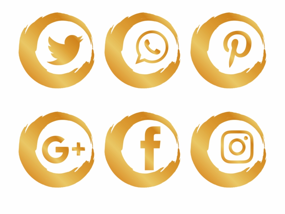 Gold Social Media Icons Png 920x691 Gold Social Media Icons Png