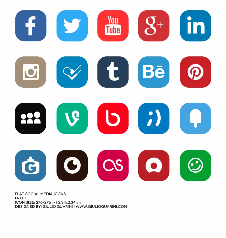 Flat Social Media Icons Png 920x966 Flat Social Media Icons Png