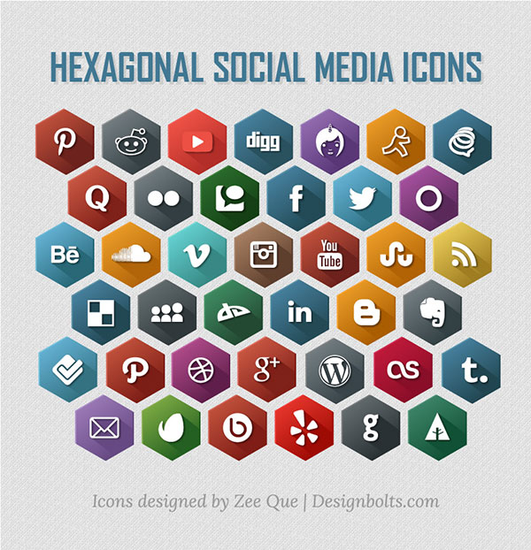 Free Hexagonal Social Media Icons Psdblast 600x622 Free Hexagonal Social Media Icons Psdblast
