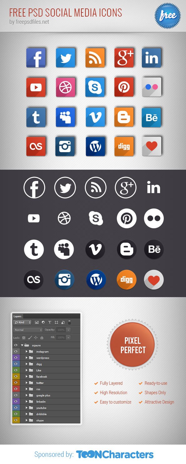 Free Social Media Icons 594x1482 Free Social Media Icons
