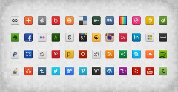 Glossy Social Media Icons Free Download 600x309 Glossy Social Media Icons Free Download