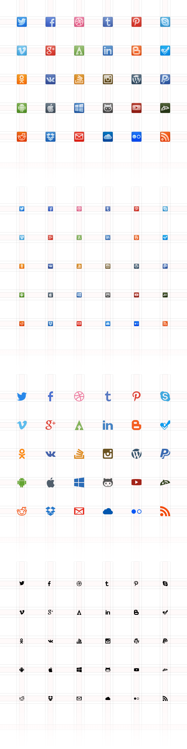 New Social Media Icons Pack 600x2400 New Social Media Icons Pack