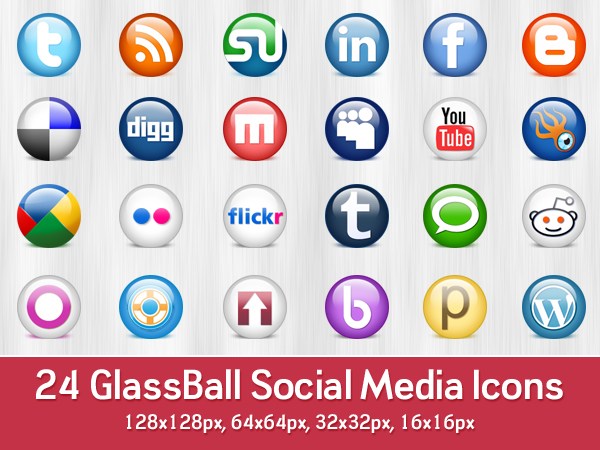 Glossy Social Media Icons 600x450 Glossy Social Media Icons