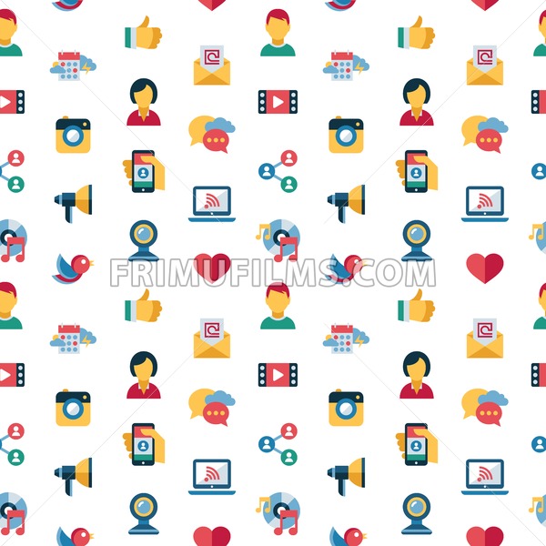 600x600 Digital Vector Social Media And Communication Network Icon Set