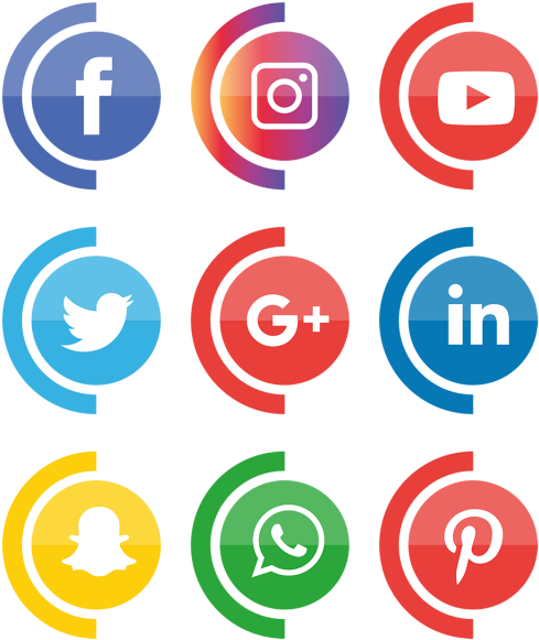 489x581 Hd Social Media Icons Set