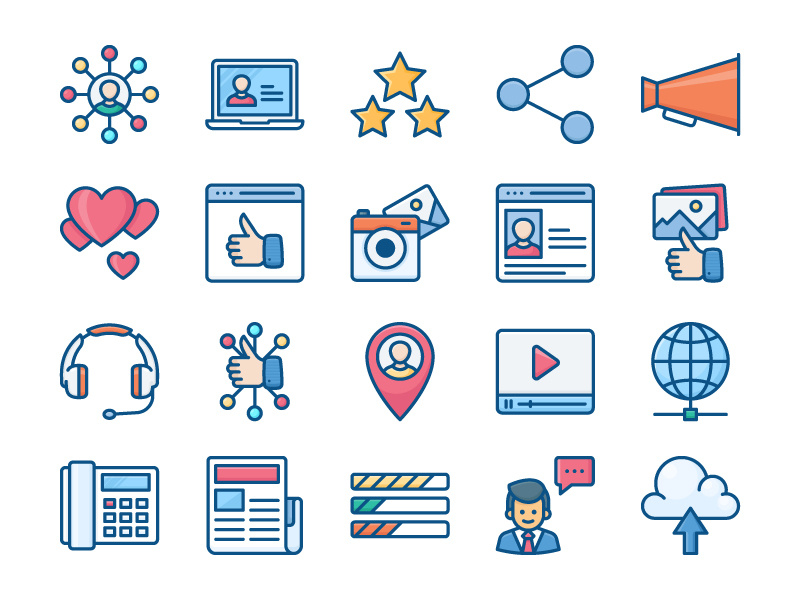 800x600 Social Media Icon Set
