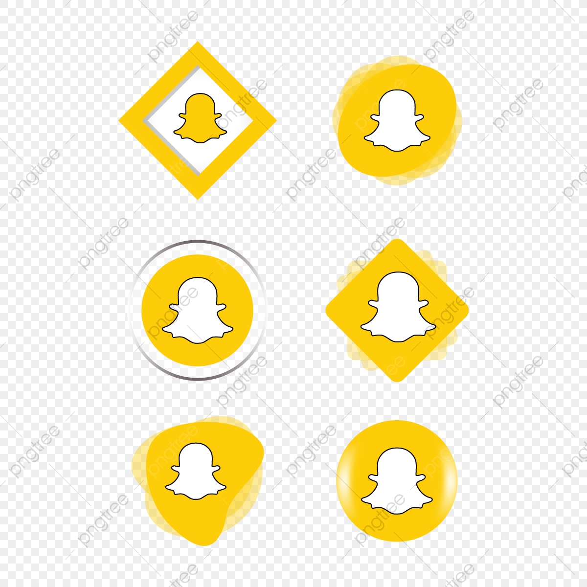 1200x1200 Snapchat Snap Chat Icon Logo Collection Set Social Media Vector