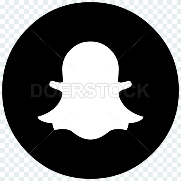 600x600 Snapchat Social Media Icon Black And White Doerstock