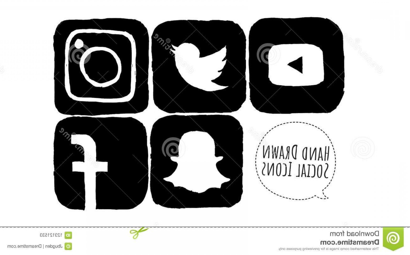 1560x972 Black Hand Drawn Social Media Icons Hand Drawn Sketched Black
