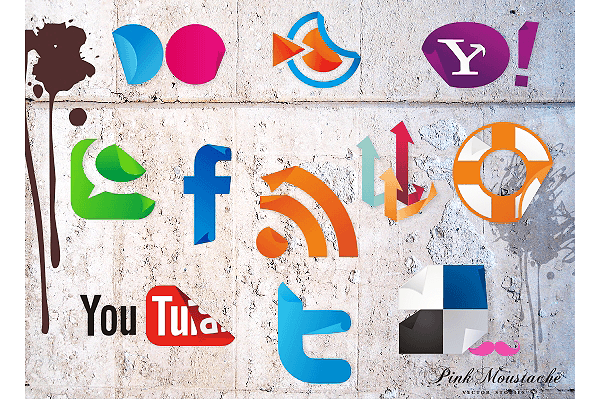 600x399 Free Vector Social Media Icons Sticker Set
