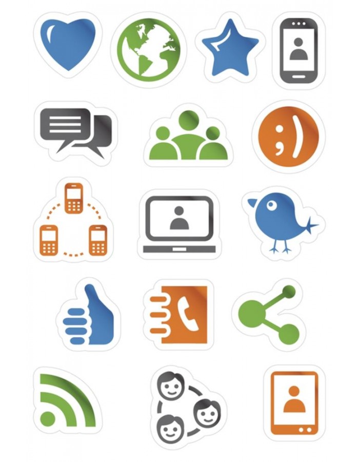700x900 Herma Sticker Magic Social Media Icons, Cardboard