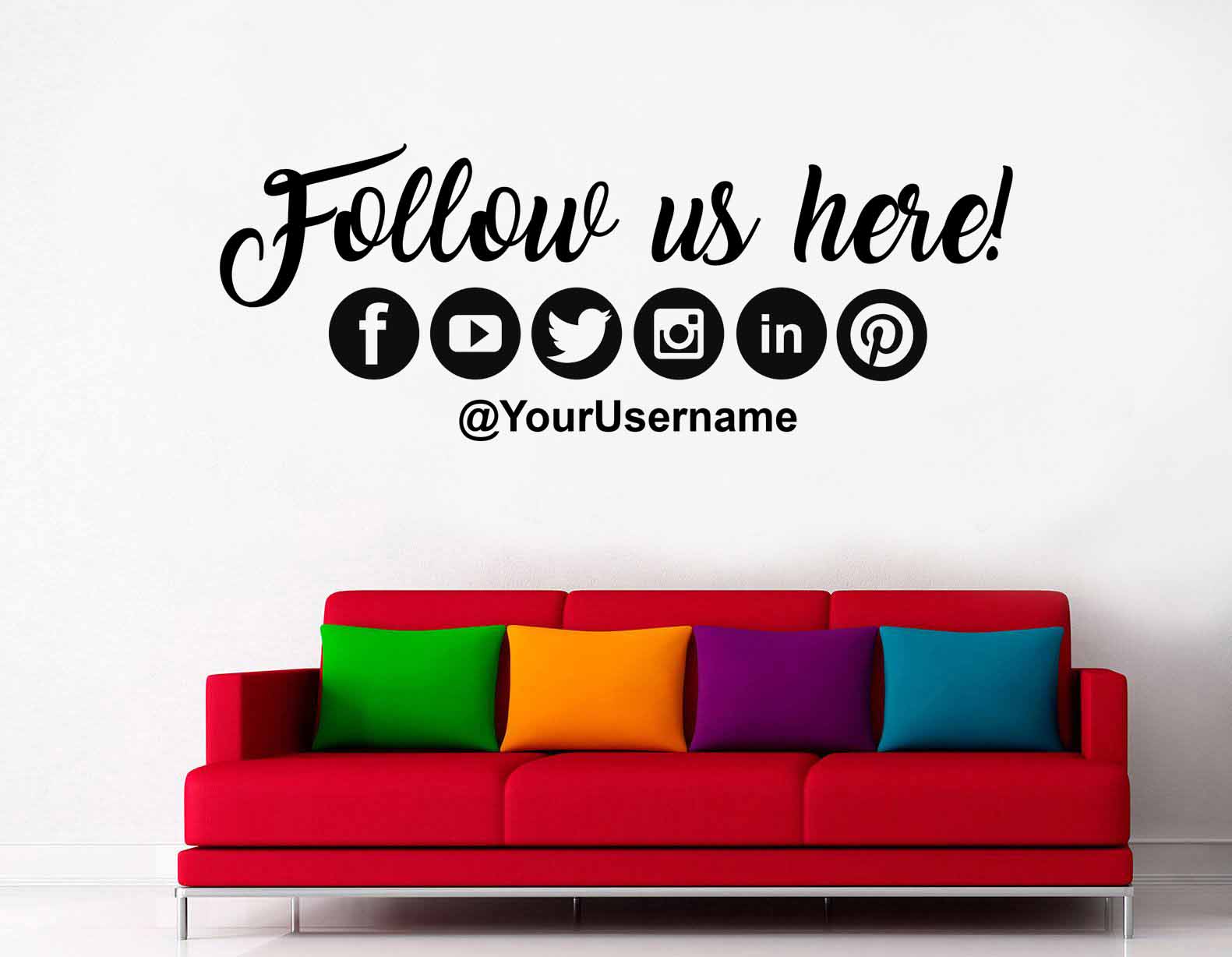 1581x1228 Pesonalised Your Social Media Icons Decals Wall Decal Vinyl Art