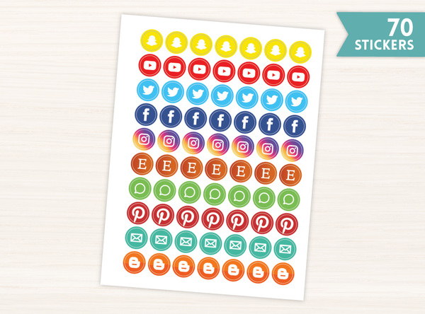 600x444 Social Media Icon Stickers