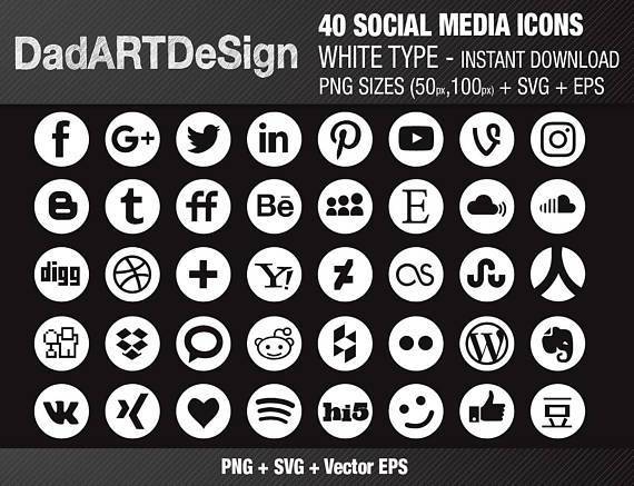 Social Media Icons Png White Images 570x437 Social Media Icons Png White Images