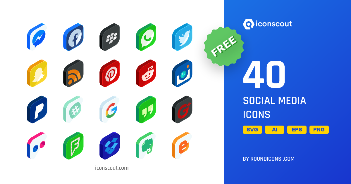 Download Social Media Icon Pack 1200x630 Download Social Media Icon Pack