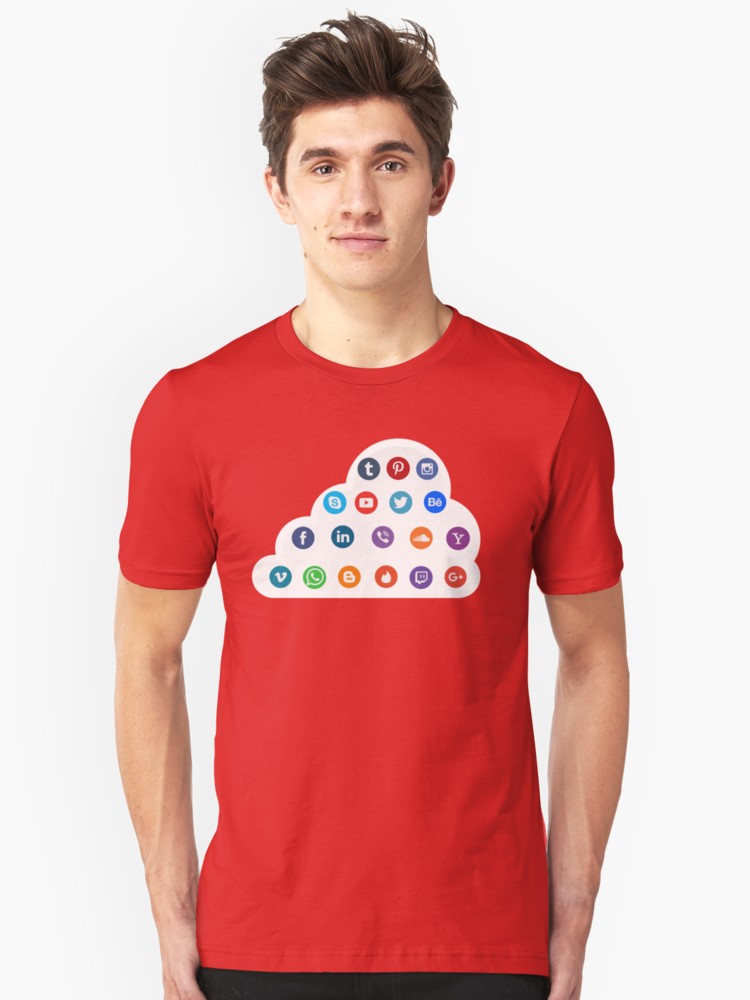 Social Media Cloud Icons T Shirt 750x1000 Social Media Cloud Icons T Shirt